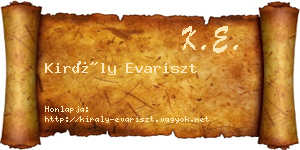 Király Evariszt névjegykártya